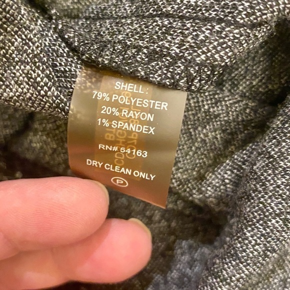 Calvin Klein 8 Bell Sleeve Shift Dress Tweed Black Gray Stretch Plaid Sheath - Picture 8 of 12